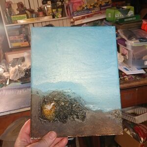 Serene Landscape Canvas Art in Blue and Brown